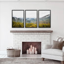 Foggy Mountains and Green Forest. Photo Triptych by Wall Art Set