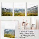 Foggy Mountains and Green Forest. Photo Triptych by Wall Art Set