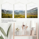 Foggy Mountains and Green Forest. Photo Triptych by Wall Art Set
