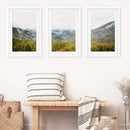 Foggy Mountains and Green Forest. Photo Triptych by Wall Art Set
