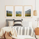 Foggy Mountains and Green Forest. Photo Triptych by Wall Art Set
