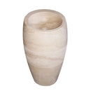 Hand Carved Travertine Beige Pedestal Bathroom Stone Sink