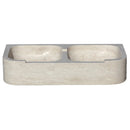 Natural Stone Travertine Kitchen Sink Double Bowl Apron Style 18x36