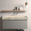 Light Travertine Vessel Sink Hand Split 16X48 Beige Bathroom Stone