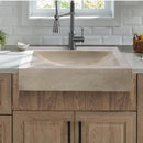 Light Beige Rectangular Travertine Natural Stone Bathroom Sink