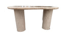 Troia Light Travertine Special Designer Coffee Table Round Shape Legs (W)35" (L)50" (H)18"