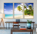 Tropical Beach Canvas Wall Art Print – Palm Trees and White by MyGreatCanvas | Canvas Wall Art Prints | Photo Prints & Wall Decor