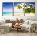 Tropical Beach Canvas Wall Art Print – Palm Trees and White by MyGreatCanvas | Canvas Wall Art Prints | Photo Prints & Wall Decor