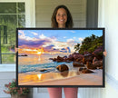 Tropical Beach Sunset Canvas Print, Ocean Waves and Rocky by MyGreatCanvas | Canvas Wall Art Prints | Photo Prints & Wall Decor