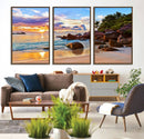 Tropical Beach Sunset Canvas Print, Ocean Waves and Rocky by MyGreatCanvas | Canvas Wall Art Prints | Photo Prints & Wall Decor