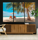 Tropical Beach Wall Art | 3-Panel Large Canvas Print with