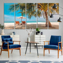 Tropical Beach Wall Art | 3-Panel Large Canvas Print with
