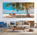 Tropical Beach Wall Art | 3-Panel Large Canvas Print with