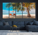 Tropical Beach Wall Art | 3-Panel Large Canvas Print with