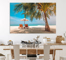 Tropical Beach Wall Art | 3-Panel Large Canvas Print with