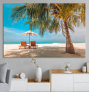 Tropical Beach Wall Art | 3-Panel Large Canvas Print with