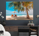 Tropical Beach Wall Art | 3-Panel Large Canvas Print with