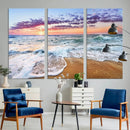 Tropical Beach Waves Art Print Sunset Canvas Print Ocean