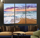 Tropical Beach Waves Art Print Sunset Canvas Print Ocean