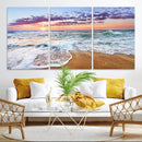 Tropical Beach Waves Art Print Sunset Canvas Print Ocean