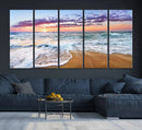Tropical Beach Waves Art Print Sunset Canvas Print Ocean