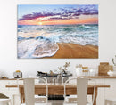 Tropical Beach Waves Art Print Sunset Canvas Print Ocean