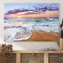 Tropical Beach Waves Art Print Sunset Canvas Print Ocean