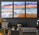 Tropical Beach Waves Art Print Sunset Canvas Print Ocean