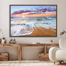 Tropical Beach Waves Art Print Sunset Canvas Print Ocean