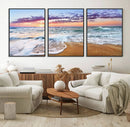Tropical Beach Waves Art Print Sunset Canvas Print Ocean