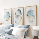 Modern Watercolor Coastal Prints. Fish Wall Art Posters by Wall Art Set