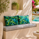 Green Banana Leaf Outdoor Cushion Covers – 2 Pack | Tropical Patio Pillow Covers | Fits IKEA Duvholmen & Kuddarna