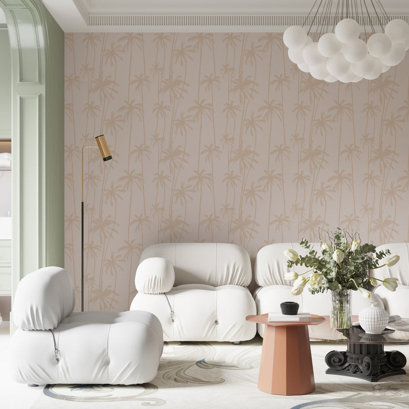 Tropical Palm Tree Wallpaper - Minimalist Coastal Paradise