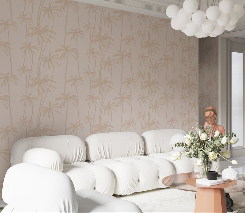 Tropical Palm Tree Wallpaper - Minimalist Coastal Paradise