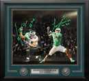 Jeremiah Trotter Sr & Jr Philadelphia Eagles Autographed 16x20 Framed Photo with Draft Inscriptions by Dynasty Sports & Framing