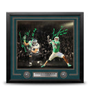 Jeremiah Trotter Sr & Jr Philadelphia Eagles Autographed 16x20 Framed Photo with Draft Inscriptions by Dynasty Sports & Framing