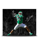 Jeremiah Trotter, Jr. Blackout Philadelphia Eagles Autographed 16" x 20" Football Photo by Dynasty Sports & Framing