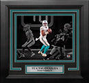 Tua Tagovailoa in Action Miami Dolphins 8" x 10" Framed Blackout Football Photo by Dynasty Sports & Framing