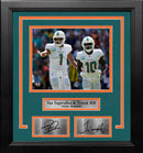 Tua Tagovailoa & Tyreek Hill Miami Dolphins 8" x 10" Framed Football Photo with Engraved Autographs by Dynasty Sports & Framing