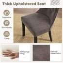 Tufted Dining Chairs Set of 2 with High Backrest and Padded Seat-Gray by LJGDeals