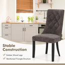 Tufted Dining Chairs Set of 2 with High Backrest and Padded Seat-Gray by LJGDeals