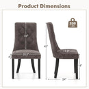 Tufted Dining Chairs Set of 2 with High Backrest and Padded Seat-Gray by LJGDeals