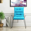 Tufted High Back Patio Chair Cushion with Ties - Turquoise by LJGDeals