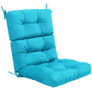Tufted High Back Patio Chair Cushion with Ties - Turquoise by LJGDeals