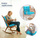 Tufted High Back Patio Chair Cushion with Ties - Turquoise by LJGDeals