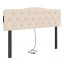 Tufted Upholstered Head Board for Queen and Full Size Bed with 2 AC Outlets by LJGDeals