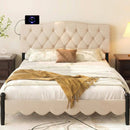 Tufted Upholstered Head Board for Queen and Full Size Bed with 2 AC Outlets by LJGDeals