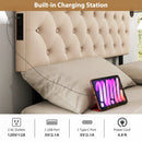 Tufted Upholstered Head Board for Queen and Full Size Bed with 2 AC Outlets by LJGDeals