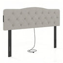 Tufted Upholstered Head Board for Queen and Full Size Bed with 2 AC Outlets by LJGDeals
