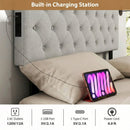 Tufted Upholstered Head Board for Queen and Full Size Bed with 2 AC Outlets by LJGDeals